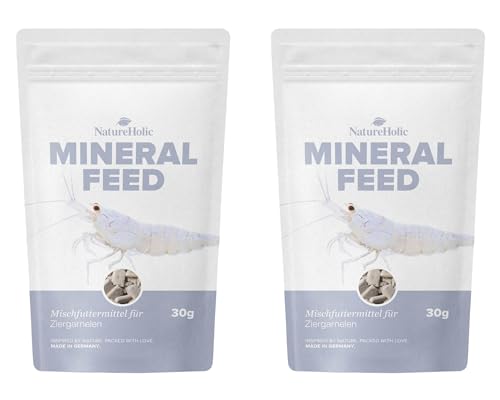 NatureHolic Garnelenfutter Mineralfeed - Spar Bundle I Mineralfutter für Garnelen, Krebse und Krabben I Made in Germany I Für Aquarienschnecken geeignet | 2er Set von NatureHolic
