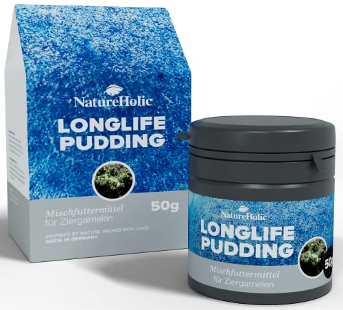 NatureHolic - LonglifePudding Futter- STETIGE Futter Versorgung für Garnelen Fächergarnelen, Muscheln und filtrierende Schnecken im Aquarium - 50 ml von NatureHolic