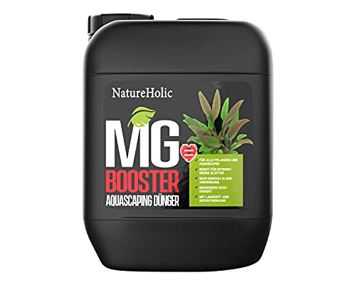 NatureHolic - Mg Booster - flüssiger Magnesium Aquariumdünger I Flüssigdünger für Aquarien I Magnesiumdünger I für strahlende Blattfarben I wichtig für gesunde Blätter I 5000 ml von NatureHolic