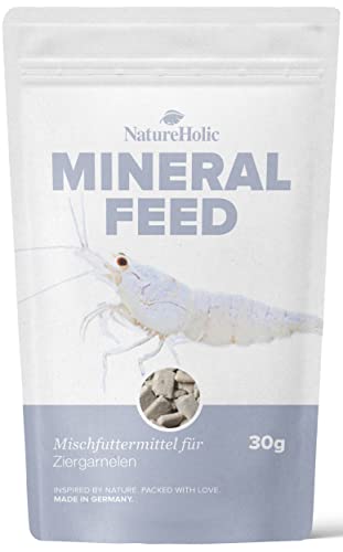 NatureHolic - Garnelenfutter Mineralfeed I Mineralfutter für Garnelen, Krebse und Krabben I Made in Germany I Frei von Fischmehl und minderwertigen Tiermehlen I Für Aquarienschnecken auch geeignet von NatureHolic