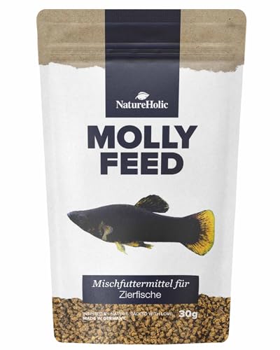 NatureHolic MollyFeed Softgranulat | Fischfutter Aquarium | hochwertiges Hauptfutter für Zierfische | Stärkung des Immunsystems & der Farbintensität | Ideal für Mollys und Co. | 30 g von NatureHolic