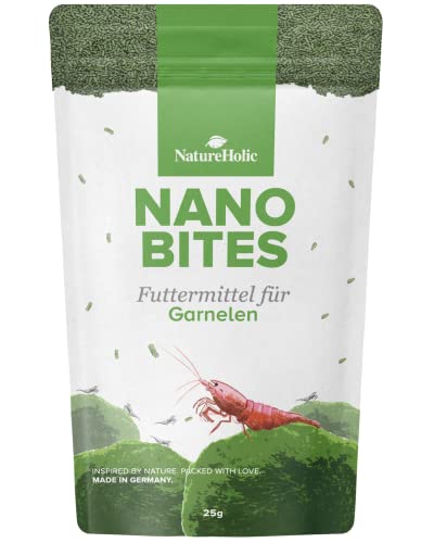 NatureHolic - Nano Bites - Garnelenfutter Aquarium - Basis Futter für tägliche Fütterung - geeignet für Adulte und Baby Garnelen - Hochwertige, natürliche Zutaten - 25g von NatureHolic