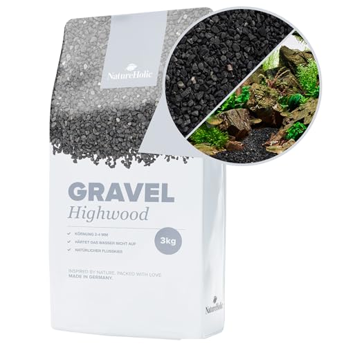 NatureHolic Naturkies Highwood River | Grauer Aquarium Kies | Natürlicher Flusskies für Aquarien mit feiner Körnung 2-4 mm | Perfekt für Naturaquarien, Bodengrund & Deko | 3kg NatureHolic Naturkies Highwood River | Grauer Aquarium Kies | Natürlicher Flusskies für Aquarien mit feiner Körnung 2-4 mm | Perfekt für Naturaquarien, Bodengrund & Deko | 3kg von NatureHolic