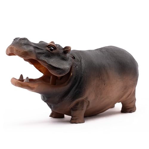 NatureHolic Nilpferd Sprudelstein 13x5x6 cm | Aquarium Deko aus Kunstharz | Luftausströmer & Blickfang | Luftstein mit Anschluss für Luftpumpe von NatureHolic