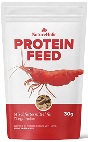 NatureHolic - Garnelenfutter Proteinfeed I Futter für Garnelen auch für Krebse geeignet I Made in Germany I Frei von Fischmehl und minderwertigen Tiermehlen I Für besseres Wachstum und Panzer Aufbau von NatureHolic