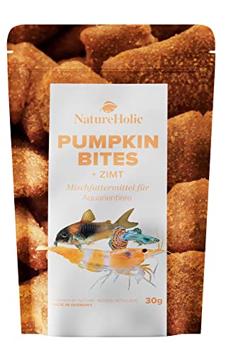 NatureHolic - Pumpkin Cinnamon Bites I Für Wirbellose I auch für Krebse, Krabben und Wasserschnecken I rein pflanzlich I lecker und gesund I Made in Germany I 30g von NatureHolic