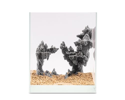 NatureHolic Ready to Scape Blue Dragon | 3-teiliges Aquarium Deko Set aus Polyresin | Drachenlandschaft für Aquascaping | Für Aquarien ab 30 cm | Mit schwebendem Deko-Element von NatureHolic