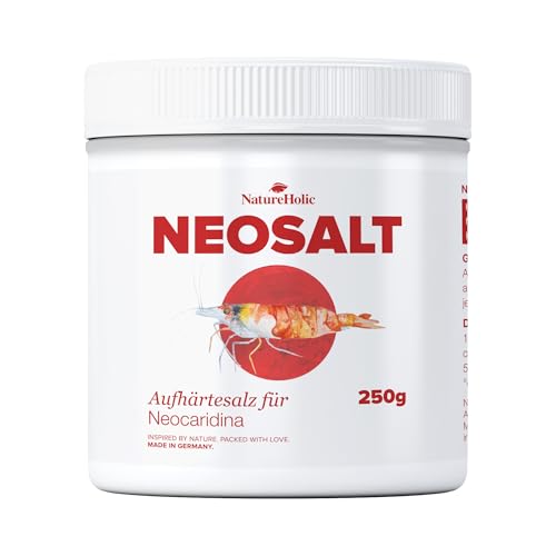 NatureHolic Neosalt Neocaridina | Aufhärtesalz für Neocaridina Garnelen im Aquarium | Für mittelhartes Wasser | Optimal für Aquarienpflanzen | Mit zusätzlichem Magnesium | Menge 250 g von NatureHolic