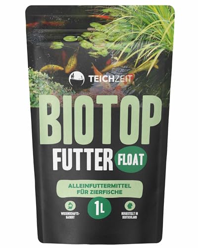 NatureHolic Teichzeit Biotop Futter Float | Fischfutter für Teichfische | Schwimmendes Teichfutter | Futter für Gartenteich Fische | 1 Liter von NatureHolic