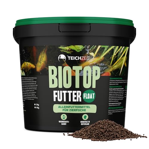 NatureHolic Teichzeit Biotop Futter Float | Fischfutter für Teichfische | Schwimmendes Teichfutter | Futter für Gartenteich Fische | 1 Liter von NatureHolic