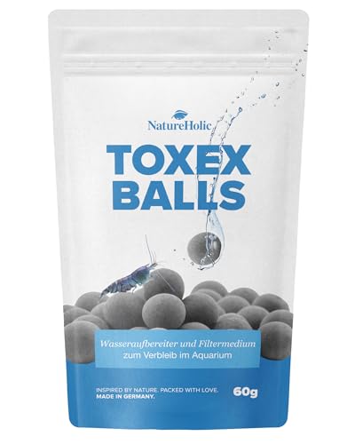NatureHolic ToxEx Balls | Wasseraufbereiter I entfernt organische Schadstoffe I bindet Schwermetalle I Macht das Wasser kristallklar I 60g von NatureHolic