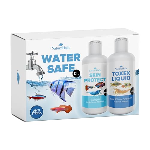 NatureHolic WaterSafe Kit | 2-Komponenten Wasseraufbereiter | Entfernt schädliche Stoffe aus Leitungswasser | Natürlicher Schutz mit Aloe Vera | fischgerechtes Aquariumwasser | Für Fische & Wirbellose von NatureHolic