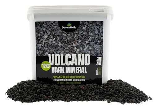 Volcano Dark Mineral | Aquarien Bodengrund | Natürliches Vulkangestein | Untergrund für Fisch & Garnelen Aquarium | 12 kg von NatureHolic