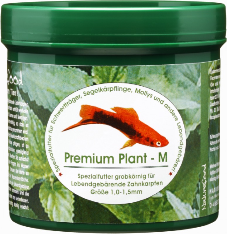 Naturefood Premium Plant M: Futter für Schwertträger, Segelkärpflinge, Mollys ab 6 cm Größe: 40g von Naturefood