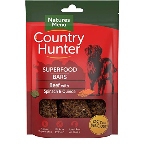 Natures Menu Country Hunter Dog Snack Superfood Bars Rind mit Spinat und Quinoa 100g (Menge: 7 je Bestelleinheit) von Natures Menu