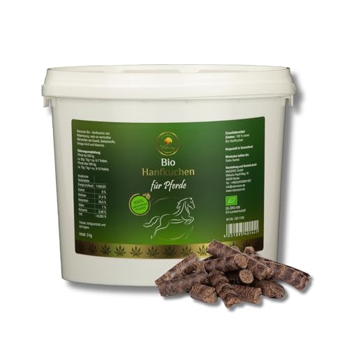 Naturezon® - Bio Hanfkuchen Pellets für Pferde 3kg - 100% naturrein - Presskuchen ohne Melasse und Zusätze - Gesunde Leckerli für Pferde von Naturezon