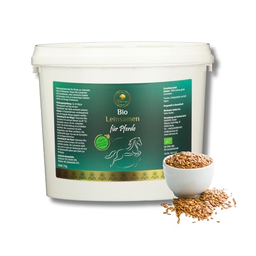 Naturezon® - Bio Leinsamen für Pferde 3kg - 100% naturrein - Leinsamen ohne Melasse und Zusätze - Gesunde Leckerli für Pferde von Naturezon