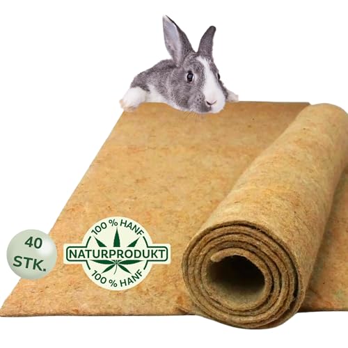 Natursache 40 Nagermatten aus 100% Hanf, 100 x 50cm I saugstark & staubfrei I Hygienische Bodenabdeckung für Käfige & Laufställe für Kleintiere I Hanfmatten für Nager I Ideal für Gehege & Höhlen von Natursache