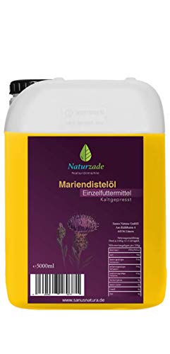 Naturzade Mariendistelöl Einzelfuttermittel Pferde (kaltgepresst) 5 Liter Kanister von Naturzade