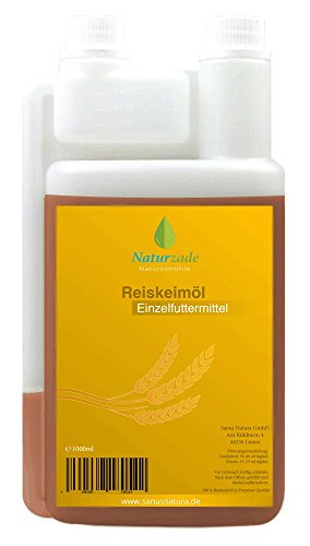 Naturzade Reiskeimöl Einzelfuttermittel Pferde 1 Liter Dosierflasche von Naturzade