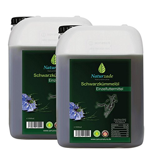 Naturzade Schwarzkümmelöl Einzelfuttermittel Pferde/Hunde, 6 Liter Kanister von Naturzade