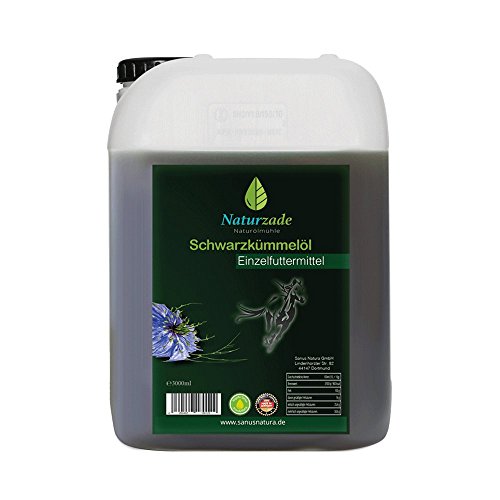 Naturzade Schwarzkümmelöl für Pferde & Hunde, 3 Liter Kanister, kaltgepresst mühlenfrisch direkt vom Hersteller von Naturzade