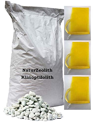 Naturzeolith Zeolith Filtermaterial Zierteich Gartenteich 25 kg + 3 Filterbeutel (8,0-16,0 mm) von Naturzeolith