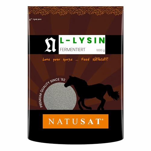 NATUSAT L-Lysin - Aminosäure, Muskulatur, Immunsystem, Abwehrkräfte & Atemwege für Pferde (1000 g) von Natusat