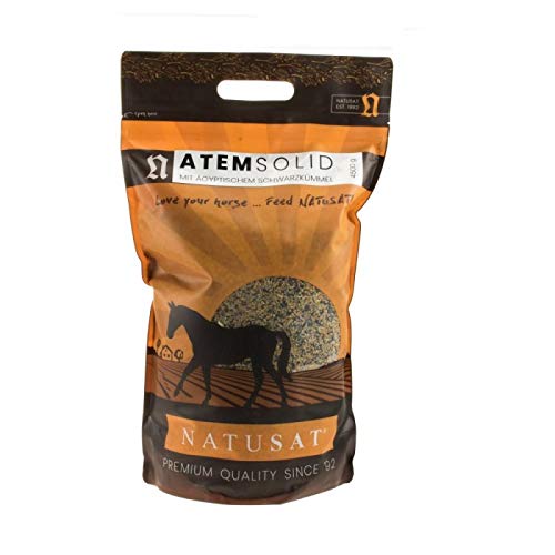 NATUSAT AtemSolid - mit Schwarkümmelsamen, Bronchialkräuter, wertvolle Kräutermischung, Ergänzungsfutter für Pferde (4500 g) von Natusat