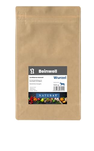 NATUSAT Beinwellwurzel - Einzelkräuter für Pferde, Kräuter für Pferde (500 g) von Natusat