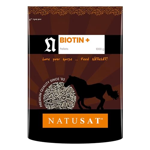 Natusat Biotin Pellets 3 kg - Ergänzungsfutter für Pferde mit Biotin, Zink und Kupfer - Optimal für die Verbesserung des Hufwachstum - Versorgung bei Mauke, Fellwechsel und Hufproblemen von Natusat