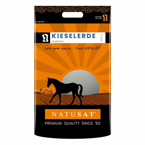 Natusat Kieselerde Pulver - Pferdefell, Unterstützend beim Fellwechsel, Pferdehufwachstum, Für Pferde, Hunde, Katzen und Hasen (2,5 kg) von Natusat