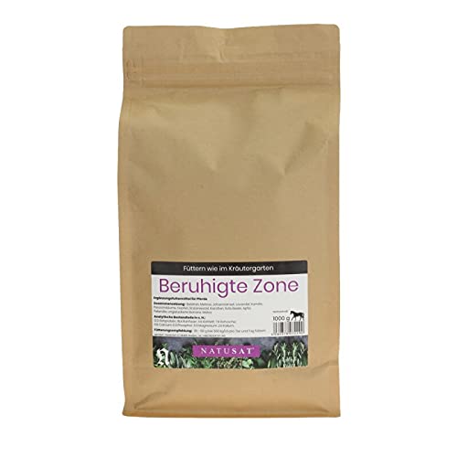 NATUSAT Kräuter Beruhigte Zone - Kräutermischung für Pferde, Pferdekräuter, Nervösität, Kräuter schonend getrocknet (1 kg) von Natusat