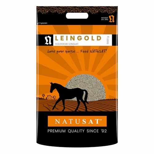 Natusat Leingold 5000 g - Leinsamen, Pferdeverdauung, Unterstützend beim Fellwechsel, Pferdekräuter, Pferdefutter von Natusat