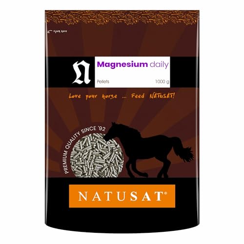 NATUSAT Magnesium Daily - Mit Tryptophan, Nervosität können schnell gemildert Werden, Mineralfutter für Pferde, Tierfutter (1000 g) von Natusat