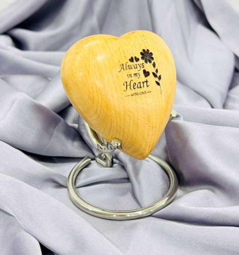 Always In My Heart Holz-Urne für Andenken, kleines Holzherz, Andenken, Urne für Beerdigung, menschliche Asche, dekorative Urne mit Ständer Always In My Heart Holz-Urne für Andenken, kleines Holzherz, Andenken, Urne für Beerdigung, menschliche Asche, dekorative Urne mit Ständer von Nautical Replica Hub