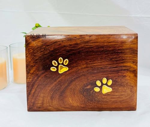 Haustierurne für Hunde / Katzen, handgefertigt, Palisander-Urne für Asche von Hunden/Katzen, Andenkenbox, Haustierurnen graviert, mit Messing gefüllte Pfoten Haustierurne für Hunde / Katzen, handgefertigt, Palisander-Urne für Asche von Hunden/Katzen, Andenkenbox, Haustierurnen graviert, mit Messing gefüllte Pfoten von Nautical Replica Hub