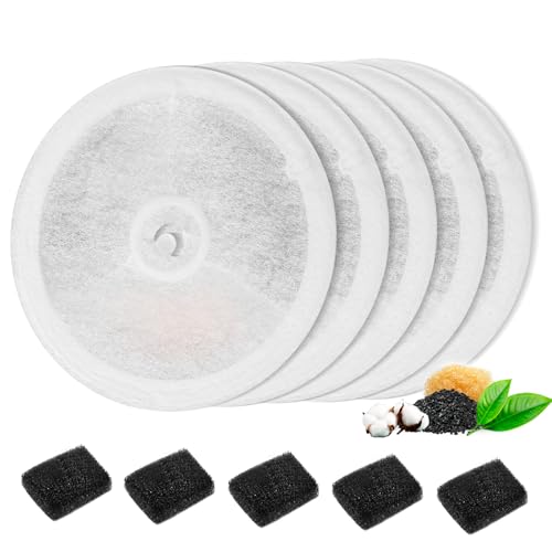 Filter Katzenbrunnen, NautyPaws 5 Stück Filter und 5 Stück Schwämme kompatibel mit 1.85L/1.8L/2L Automatische Intelligenter Katzenbrunnen, Ersatzfilter 2.0 & 3.0 Aktivkohle Lonenaustauschhar Filter Katzenbrunnen, NautyPaws 5 Stück Filter und 5 Stück Schwämme kompatibel mit 1.85L/1.8L/2L Automatische Intelligenter Katzenbrunnen, Ersatzfilter 2.0 & 3.0 Aktivkohle Lonenaustauschhar von NautyPaws