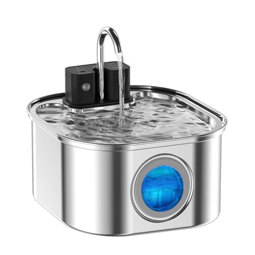 Trinkbrunnen für Katze Kabellos: 3.2L 4000mAh Katzenbrunnen Trinkbrunnen für Katze aus Edelstahl mit Bewegungsmelder Trinkbrunnen für Katze Kabellos: 3.2L 4000mAh Katzenbrunnen Trinkbrunnen für Katze aus Edelstahl mit Bewegungsmelder von NautyPaws