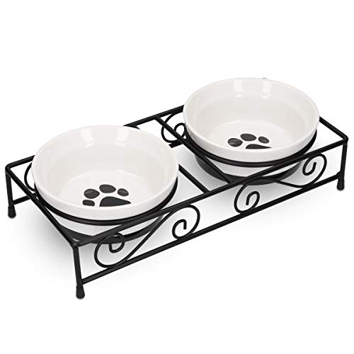 Navaris 2X Futternapf Katze Katzennapf erhöht - Katzen Napfset aus Keramik und Metall - Fressnapf Futterstation - Napf Set - 2 Stück Katzennäpfe Navaris 2X Futternapf Katze Katzennapf erhöht - Katzen Napfset aus Keramik und Metall - Fressnapf Futterstation - Napf Set - 2 Stück Katzennäpfe von Navaris