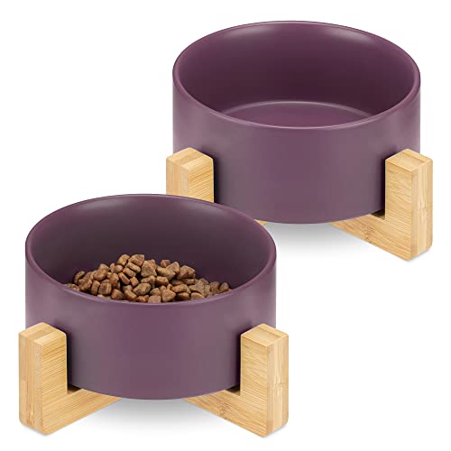 Navaris 2X Futternapf Katze mit Bambus Halter - Futterstation 2X Keramiknapf für Katzen Hunde - Keramik Fressnapf Set Futterbar - Katzen- & Hundenapf Navaris 2X Futternapf Katze mit Bambus Halter - Futterstation 2X Keramiknapf für Katzen Hunde - Keramik Fressnapf Set Futterbar - Katzen- & Hundenapf von Navaris