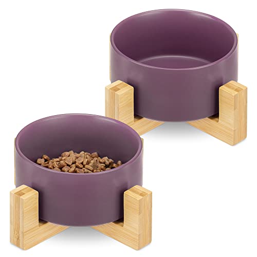 Navaris 2X Futternapf Katze mit Bambus Halter - Futterstation 2X Keramiknapf für Katzen Hunde - Keramik Fressnapf Set Futterbar - Katzen- & Hundenapf Navaris 2X Futternapf Katze mit Bambus Halter - Futterstation 2X Keramiknapf für Katzen Hunde - Keramik Fressnapf Set Futterbar - Katzen- & Hundenapf von Navaris