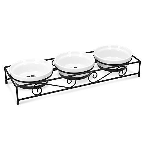Navaris 3X Futternapf Katze Katzennapf erhöht - Katzen Napfset aus Keramik und Metall - Fressnapf Futterstation - Napf Set - 3 Stück Katzennäpfe Navaris 3X Futternapf Katze Katzennapf erhöht - Katzen Napfset aus Keramik und Metall - Fressnapf Futterstation - Napf Set - 3 Stück Katzennäpfe von Navaris