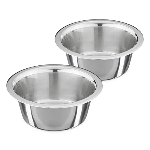 Navaris Edelstahl Doppelnapf für erhöhte Futterstation - 2X Edelstahl Futternapf - Fressnapf Set Hunde - Ersatznäpfe ohne Halterung von Navaris