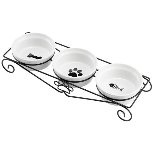 Navaris Futternapf 3er Set - Futternapf Katze - Futterstation Hund - Katzennapf Keramik - Hundenapf Keramik - Verwöhne Deine Lieblinge - 350 ml Kapazität - Weiß Navaris Futternapf 3er Set - Futternapf Katze - Futterstation Hund - Katzennapf Keramik - Hundenapf Keramik - Verwöhne Deine Lieblinge - 350 ml Kapazität - Weiß von Navaris