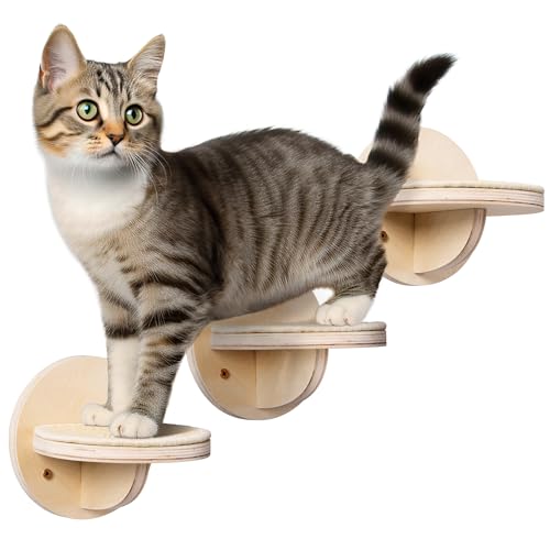 Navaris Katzen Kletterwand 3-Teilig - Katzentreppe für die Wand mit Sisal-Matten - 3X runde Katzen Wandelemente - Katzenkletterwand - Kletterwand für Katze Navaris Katzen Kletterwand 3-Teilig - Katzentreppe für die Wand mit Sisal-Matten - 3X runde Katzen Wandelemente - Katzenkletterwand - Kletterwand für Katze von Navaris