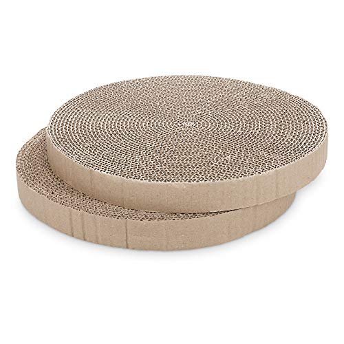 Navaris Katzen Kratzbrett 2er Set aus Karton - runde Kratzpappe Kratzmatte - Kratz Pappe Katzenbrett für die Krallen Deiner Katze, Braun Navaris Katzen Kratzbrett 2er Set aus Karton - runde Kratzpappe Kratzmatte - Kratz Pappe Katzenbrett für die Krallen Deiner Katze, Braun von Navaris