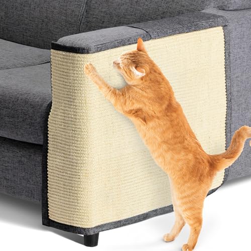 Navaris Katzen Kratzmatte Kratzschutz Sofa Links - Sisal Kratzteppich für Katze - Sessel Couch Katzenkratzmatte - auch für Hunde von Navaris