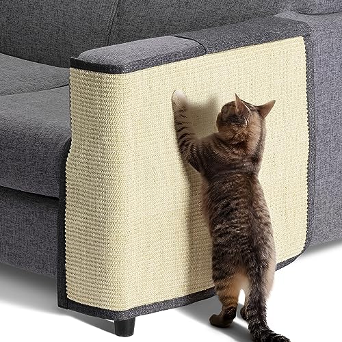 Navaris Kratzmatte für Katzen, Schutz für Linke Seite, Sofa, Boden, Wand, Sisal und Leinen, 50 x 70 cm, geeignet für Kätzchen und Hunde von Navaris