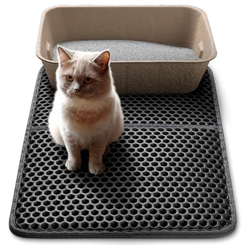 Navaris Katzenstreumatte für Katzenklo - rutschfeste Katzen Matte für Katzentoilette - Vorleger in Grau - Unterlage aus Eva - praktische Katzenklomatte Navaris Katzenstreumatte für Katzenklo - rutschfeste Katzen Matte für Katzentoilette - Vorleger in Grau - Unterlage aus Eva - praktische Katzenklomatte von Navaris